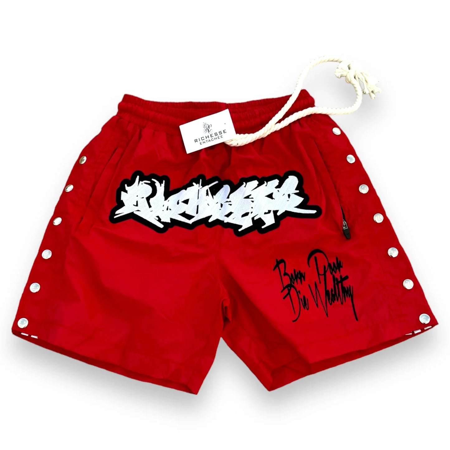 Richesse Graffiti Logo Shorts (Red)