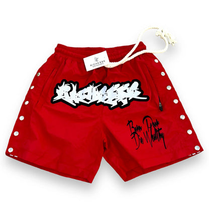 Richesse Graffiti Logo Shorts (Red)